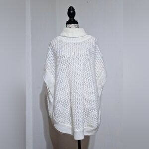 Women's Cream Turtleneck Cable Knit Sweater One Size Fits Most